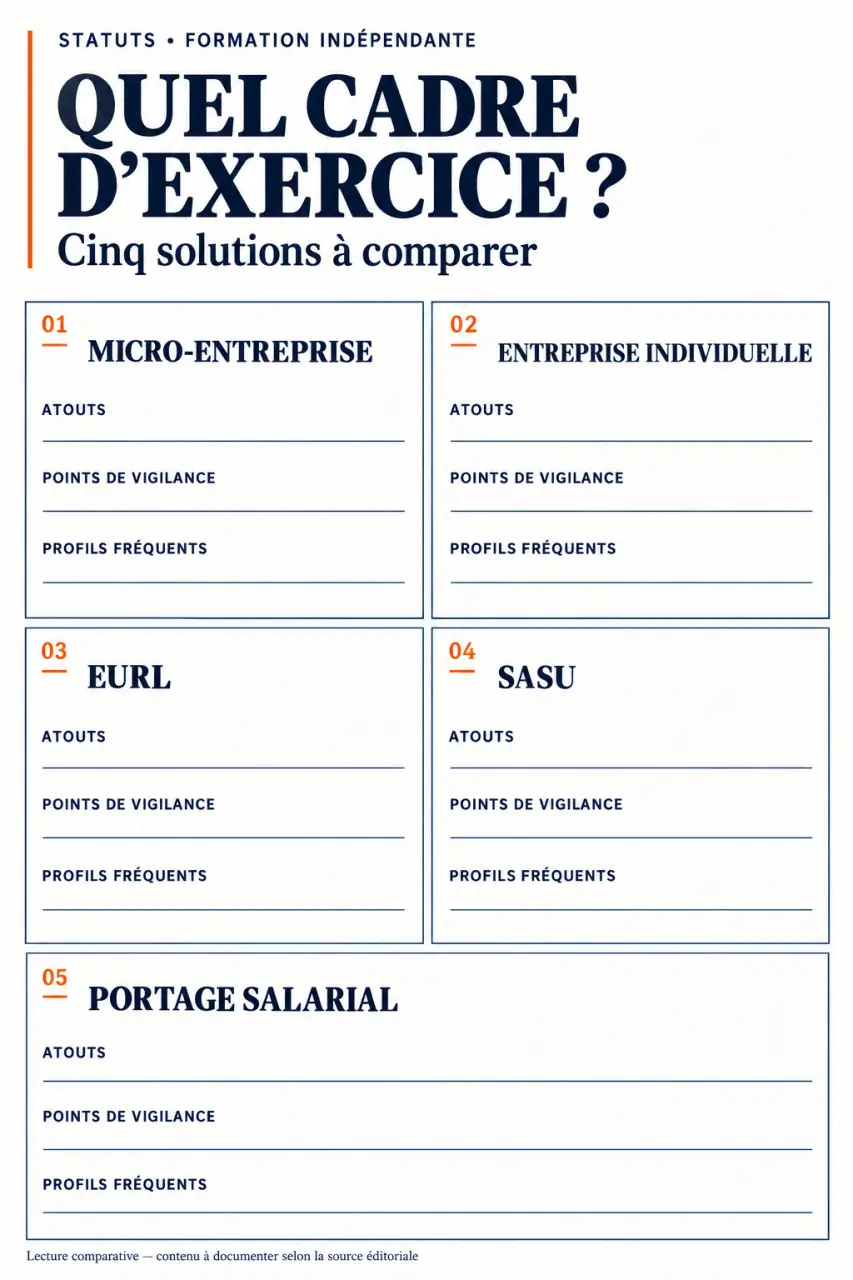 Formateur indépendant : comparaison des statuts et cadres d'exercice