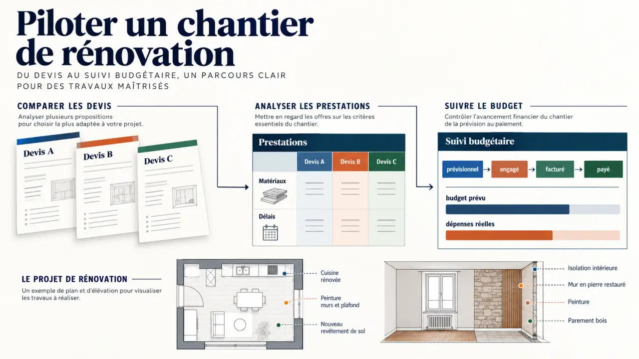 Ma Gestion Rénovation devis travaux : comparaison des offres et suivi du budget de chantier